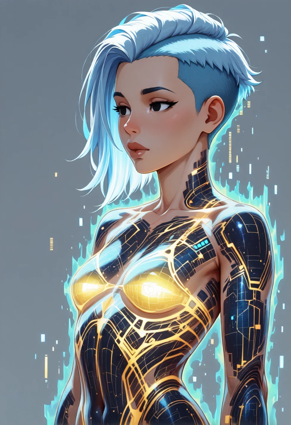 solo-mature_female-glitching-holographic-hologram-fully-260fe2 on ✨ JANKU Trained + Chenkin & NoobAI + RouWei Illustrious XL ✨