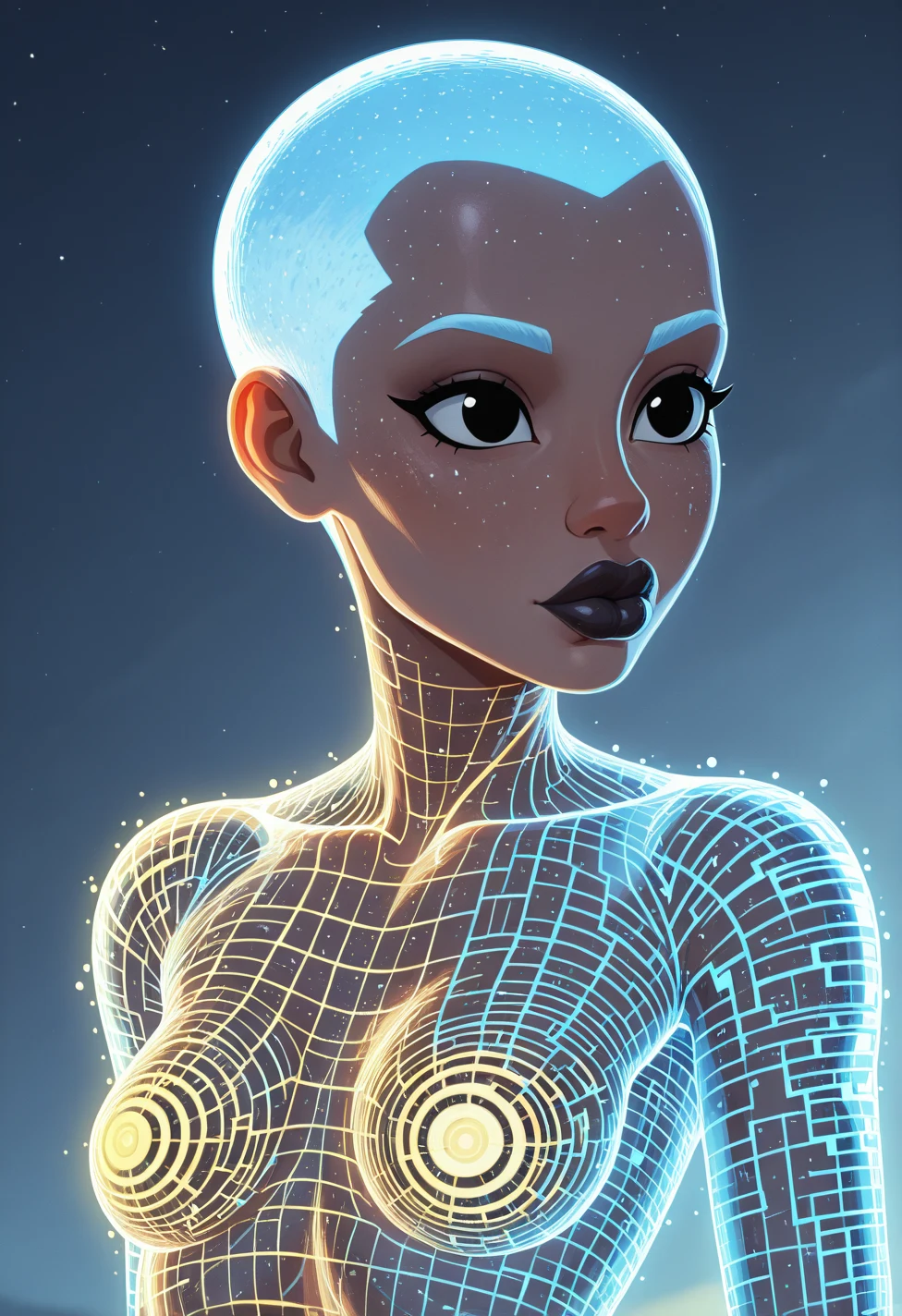 solo-mature_female-glitching-holographic-hologram-fully-260fe2 on YiffyMix