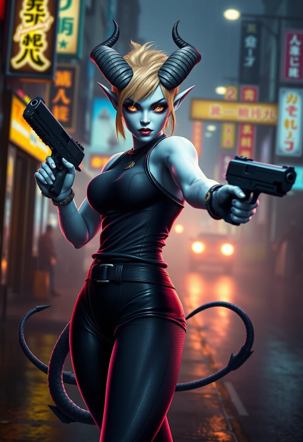 solo-mature_female-tiefling-bright-white-skinned-528293 on FLUX.1 [schnell]