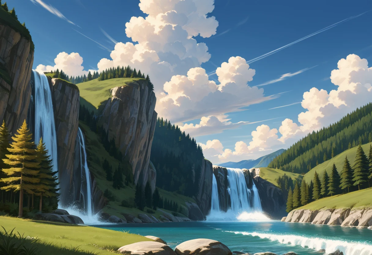 spring-river-with-strong-current-and-ee38fa on WAI-illustrious-SDXL