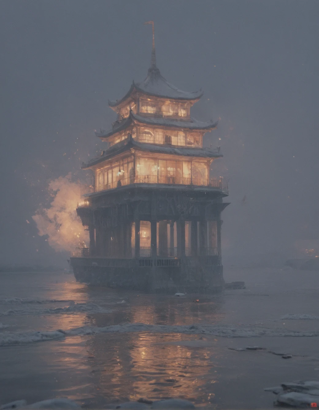 surrealism-east-asian-architecture-classical-oil-2e3b6c on CyberRealistic Pony