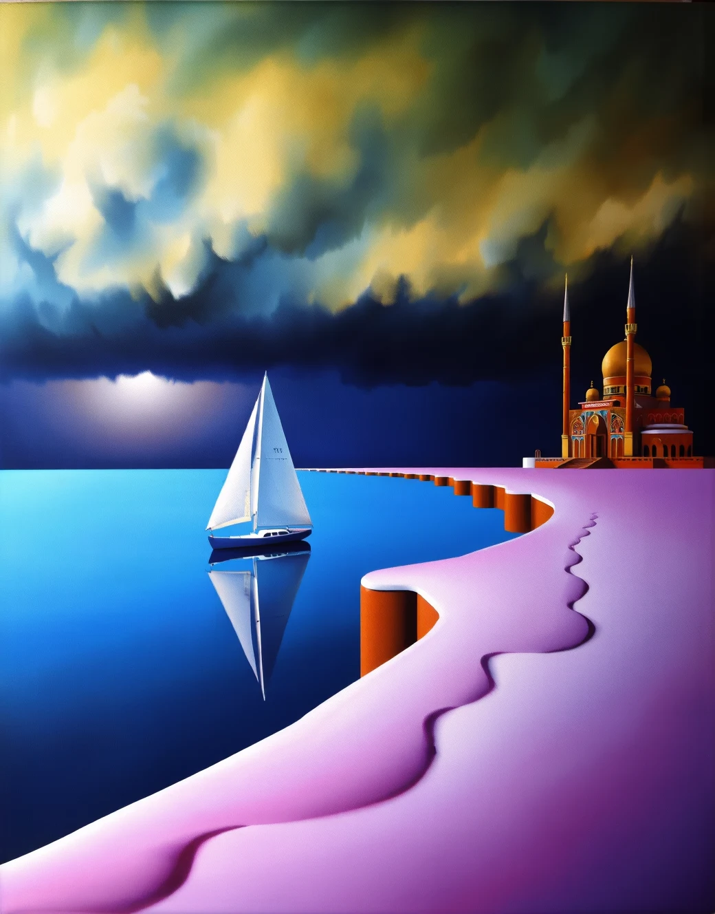 surrealism-east-asian-architecture-classical-oil-5981f7 on PixelWave