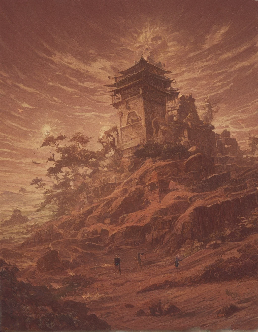 surrealism-east-asian-architecture-classical-oil-63f53a on Cat Tower (NoobAI XL checkpoint)