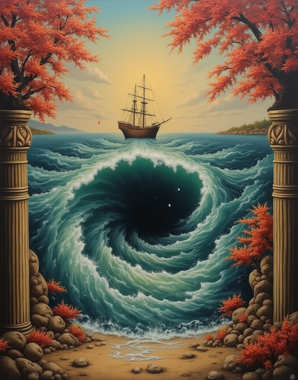 surrealism-east-asian-architecture-classical-oil-6b9cb3 on FLUX.1 [dev]