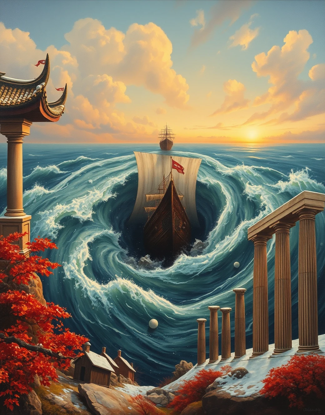 surrealism-east-asian-architecture-classical-oil-6b9cb3 on FLUX.1 [schnell]