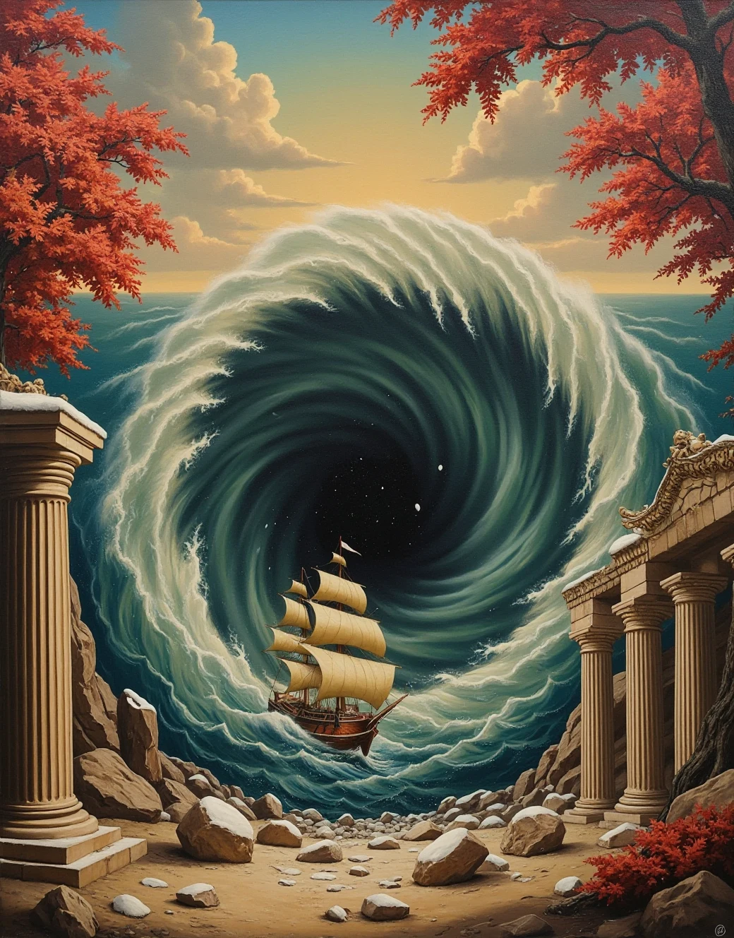 surrealism-east-asian-architecture-classical-oil-6b9cb3 on Jib Mix Flux