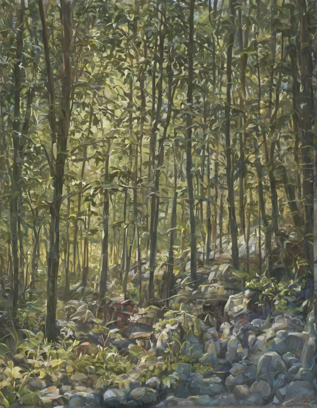 surrealism-east-asian-architecture-classical-oil-b94f67 on Indigo Furry Mix XL