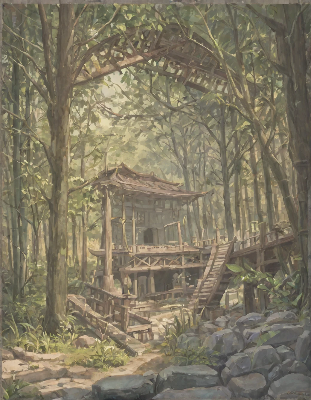 surrealism-east-asian-architecture-classical-oil-b94f67 on WAI-ANI-PONYXL