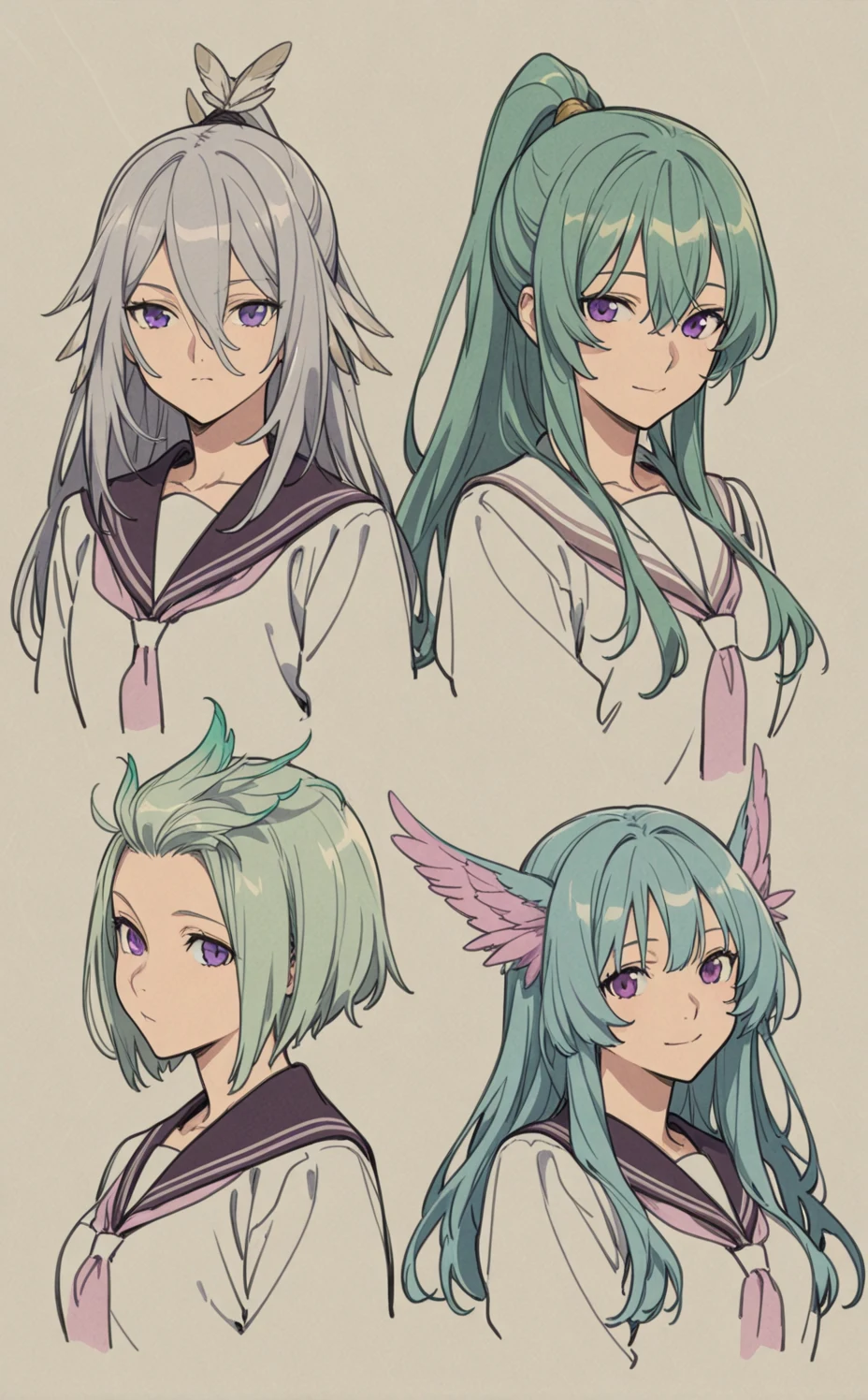 lora-white-teal-hair-high-ponytail-5713b0 on One obsession